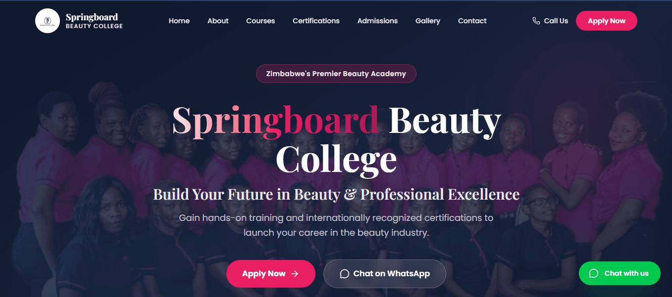 Springboard Beauty College — Website by KuWeX Studios